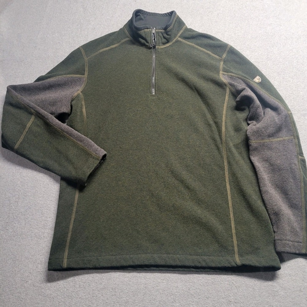 Kuhl Sweater Mens Medium Long Sleeve 1/4 Zip Casual Adult Outdoor Hiking Green